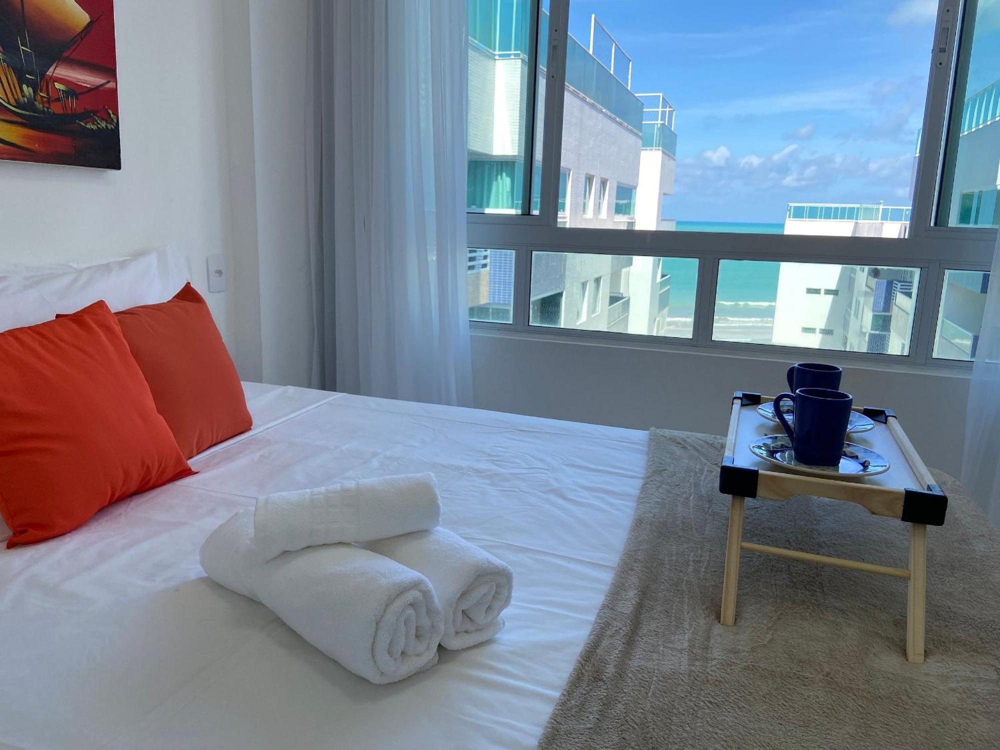João Pessoa Bela Hospedagem - Pe Na Areia No Bessa, Wifi C/Vista Piscina E Mar מראה חיצוני תמונה